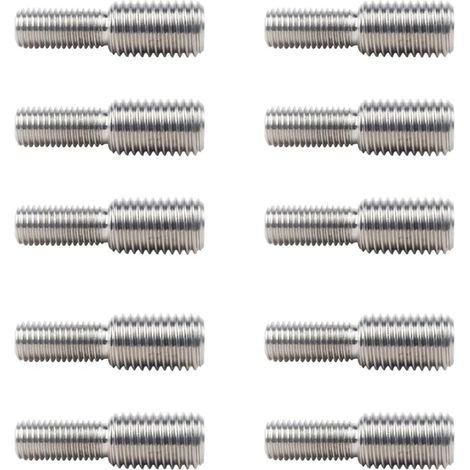 Adaptateur de filetage métrique de réduction M820 à M1020, 10 pièces en acier inoxydable à double extrémité goujon fileté vis boulon pour construction, mobilier, automobile (1/5)