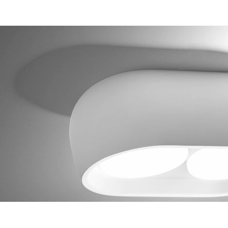 TECNICO Lampada da soffitto in gesso. Dotata di due portalampada GX53.