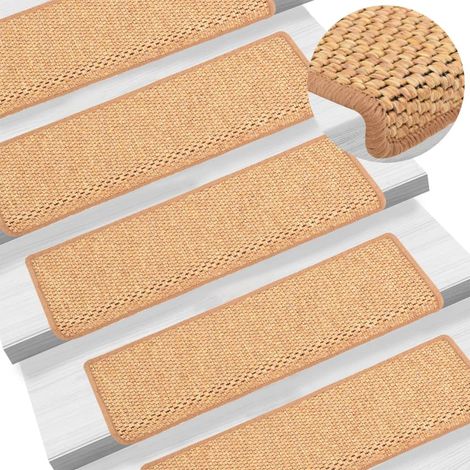 Lot de 15 Tapis d'escalier autocollants - Tapis de marche pour Enfants, Aînés et Animaux 65x25 cm Orange BV356218 - BonneVie (1/5)