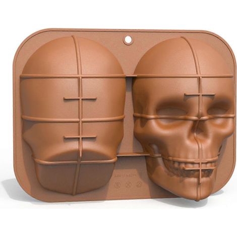 Große, realistische Silikon-Totenkopf-Kuchenform zum Selberbacken für Halloween