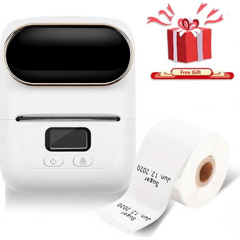 Impresora de etiquetas M110, mini impresora térmica portátil Bluetooth para etiquetado, oficina, comercio minorista, compatible con Android e iOS. (1/5)