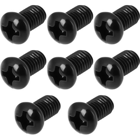 Lot de 8 vis cruciformes pour plaque d'immatriculation M5 x 8 mm En acier noir Compatible avec (1/5)