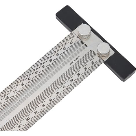 300 mm Edelstahl-Drahtlineal mit Loch und Öffnung (1/4)
