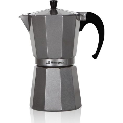 machine à café italienne, capacité de 6 tasses, poignée ergonomique, convient aux cuisinières à gaz, électriques et vitrocéramiques, aluminium, soupape de sécurité (1/3)
