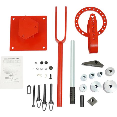 Herramienta de plegado manual, ángulo de plegado versátil de 0 a 200°, 7 moldes incluidos, color rojo vino. (1/2)