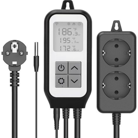 Support de contrôleur de température numérique pour Tuya APP Sortie de thermostat WiFi avec sonde étanche à l'eau Aquarium Serre Prise UE 220-250V (1/5)