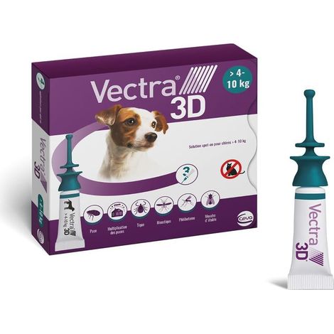 3D Solution Spot-on pour Chiens 4-10 kg - 3 pipettes (1/5)