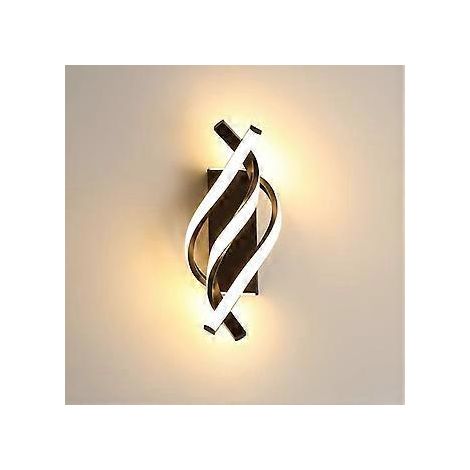 Moderne LED-Wandleuchte, 18 W, gebogenes Design, Schutzart IP20, warmweißes Licht (3000 K), schwarz, geeignet für Schlafzimmer und Arbeitszimmer