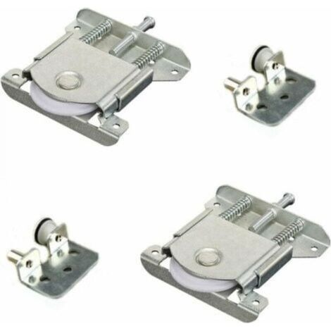 roulettes pour portes coulissantes, roulettes pour meubles coulissants, rails de guidage pour portes coulissantes de placards et fenêtres, roulettes métalliques pour meubles (1/4)