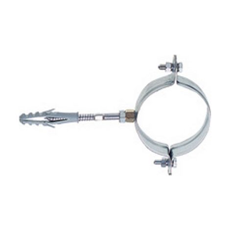 COLLARE TONDO ACCIAIO ZINC. C/PERNO E TASSELLO P/FISSAGGIO TUBI PLUV.- 80 mm.- OTER- pezzi 1
