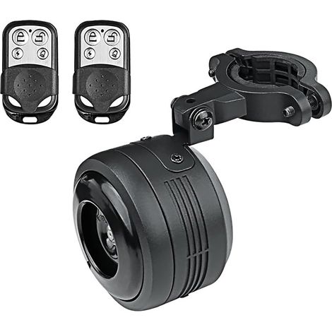Sonnette de vélo électrique - étanche - avec télécommande - alarme antivol par vibration - rechargeable par USB (1/5)