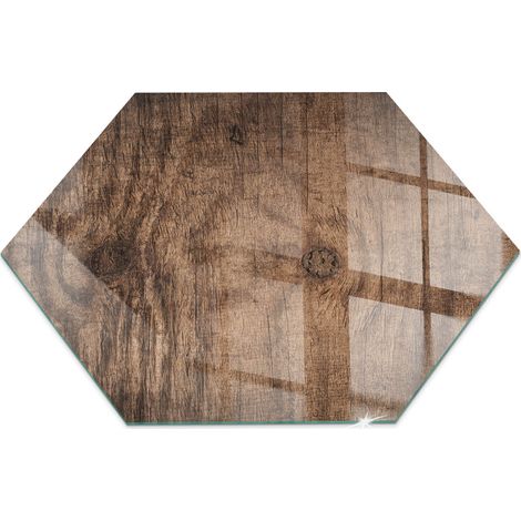 Plaque de protection de sol en verre pour cheminée ou poêle moderne anti-chaleur et étincelles Motif de bois naturel h40 cm (1/5)
