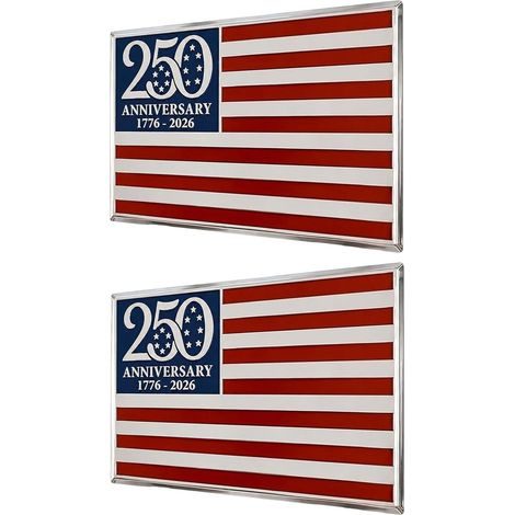 250. Metall-Flaggen-Emblem, patriotischer 1776–2026 Aufkleber, Auto-Abzeichen, für Autos, Pickup, SUV, Wohnmobil, Garage, Motorräder, Unabhängigkeitstag, Veteranen, Gedenkurlaub (1/5)