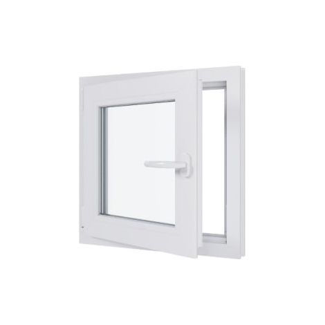 Finestra in PVC - Triplo vetro - Bianco - 600 mmx600 mm cm