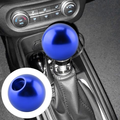 Bouton de vitesse universel manuel pour voiture, pommeau rond bleu, levier de vitesses en forme de boule (1/5)