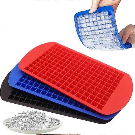 Moule à glaçons en silicone alimentaire à 160 cavités avec bouchon, mini-glaçons carrés, moules pour glaçons de cuisine (1/5)