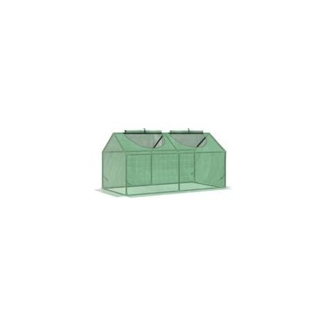 Gewächshaus aus Polyethylen mit Fenster, ideal für Tomaten und andere Pflanzen. Frühbeetkasten 120 x 60 x 60 cm, grün. (1/5)