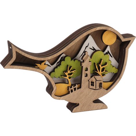 Ornements en bois innovants en forme d'oiseau printanier, décorations artisanales en bois de haute qualité pour la décoration intérieure et Pâques (1/5)