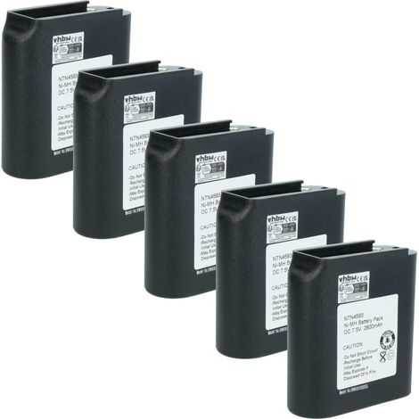 vhbw 5x Akku Ersatz für Motorola NTN4595N, NTN8251AR für Funkgerät, Walkie Talkie (2700 mAh, 7,5 V, NiMH)