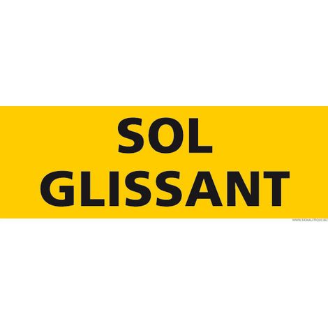 PANNEAU DE SIGNALISATION - DANGER SOL GLISSANT (C1288) - Adhésif - 210 x 75 mm