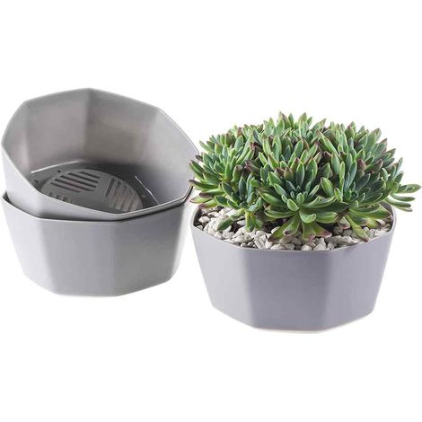 Pot De Fleurs - Polypropylène - Trou D Évacuation - Pour Intérieur Et Extérieur - 3 Pièces (1/5)