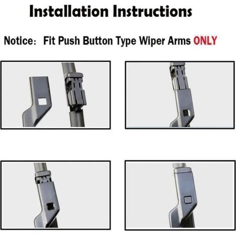 Lot de 3 Balais d'essuie-glace avant + arrière Pour Toyota C-HR CHR 2016 2017 2018 2019 2020 2021 2022 2023 (1/4)