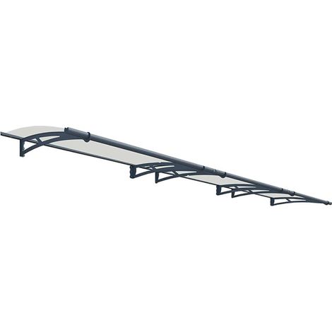 Patio Cover Aquila Door Awning Canopy 4500 Clear - Acrylic - L453.5 x W91.5 x H17.5 cm - Grey