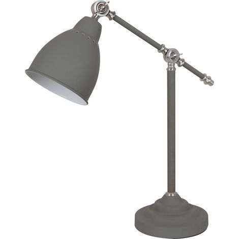 Lampe bureau Italux Sonny industrielle grise E27 60W