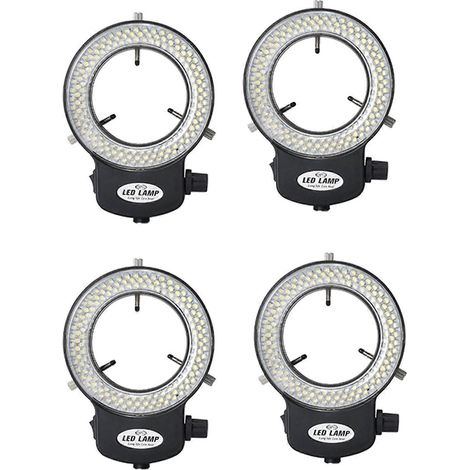 Lampe annulaire pour microscope 4Xréglable144 LEDsource lumineuse industrielleprise UEnoire (1/4)