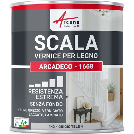 Vernice per scale in legno: ARCADECO - 1668 - 1 kg Grigio tele 4 - RAL 7047 - ARCANE INDUSTRIES (1/5)