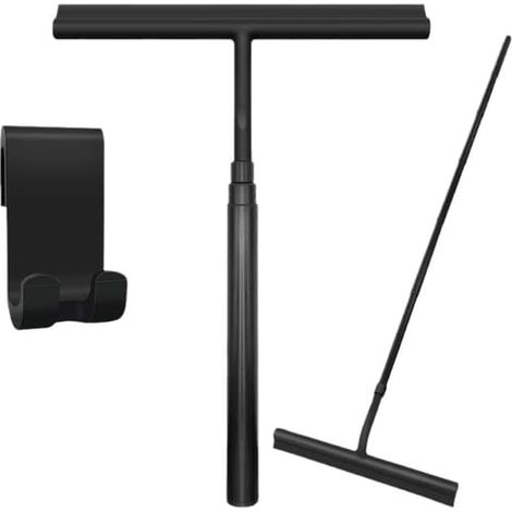 Grattoir de douche extensible de 34 à 128,5 cm avec crochet de suspension - Grattoir de fenêtre - Grattoirs de douche - Grattoir pour sol de douche et salle de bain - 34-128,5 cm (1/4)
