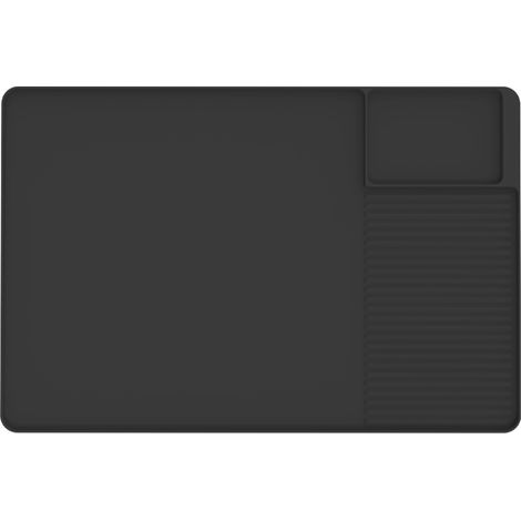 Tapis en silicone pour machine à café, noir, 60 x 40 cm, résistant à la chaleur, antidérapant, facile à nettoyer, noir-enfant (1/5)