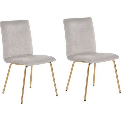 Esszimmerstuhl 2er Set RUBIO Samtstoff Grau (1/5)