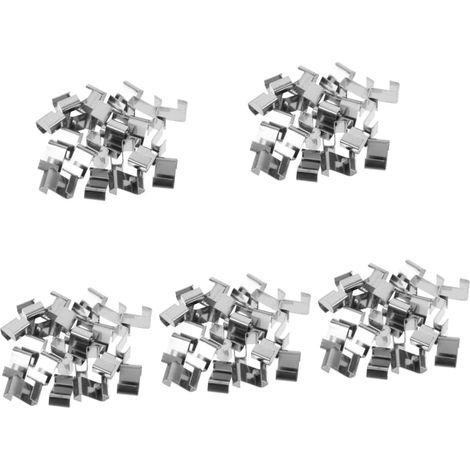 5 Ensembles Clip De Fixation Pour Étagères À Effet De Accessoires De Lumière De Sécurité Solaire En Polycarbonate Acier Inoxydable 100 Pièces 5 (1/5)