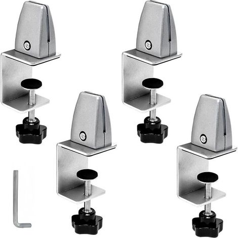 Clip de Support de Protection Anti-Éternuement Réglable en Aluminium, Clip de Séparation Sans Poinçon pour Panneaux de 1/8 à 1 Pouce, Adapté à (1/3)
