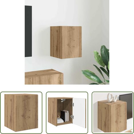 Wandmontiert - TV-Wandschrank Wandmontiert Kunsthandwerk Eiche 30 x 31 x 40 cm (1/5)