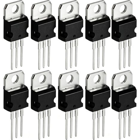10Pcs L7805 Régulateurs de Tension, Lm7805 Régulateur de Tension Positif Linéaire 5V 1.5A À 220 3 Bornes Puce IC Stabilisateur de Tension Transistor (1/5)