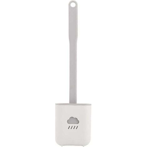 Brosse de toilette Nettoyage des crevasses Chasse d'eau de toilette Brosse douce et souple avec base Brosse de toilette (1/4)