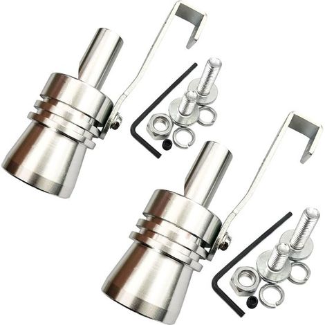 Silbato silenciador universal para escape con sonido turbo - XL - Plateado (1/5)