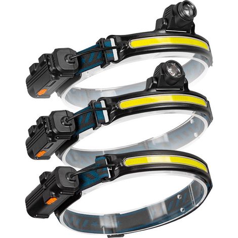 Lampe Frontale LED Rechargeable - 200 M Portée - Angle Large 270° - Étanchéité IPX65 - Pour Randonnée Camping Pêche Nocturne - 1 Pièce (1/5)