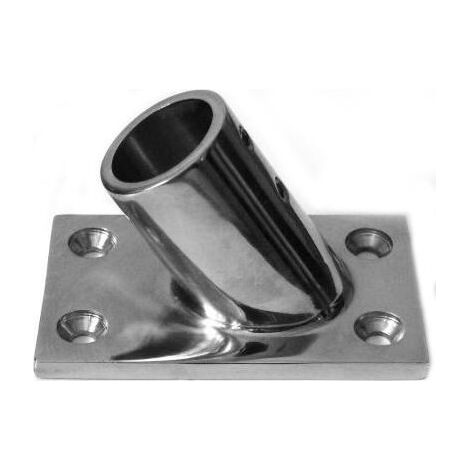 Pied de chandelier à 60° platine rectangle inox A4 - diametretube: 22