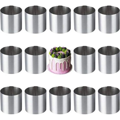 Anello rotondo in acciaio per mousse, ideale per torte e crostate – stampo per dolci e feste, resistente, uniforme e professionale - Crezuo (1/4)