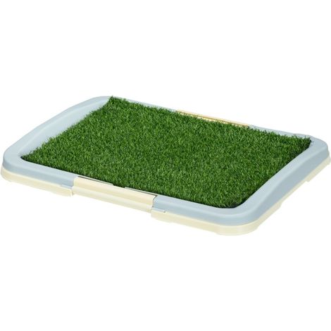 Toilette per cani con erba sintetica riutilizzabile 63 x 48,5 x 6 cm verde e bianco MODENUIT (1/4)