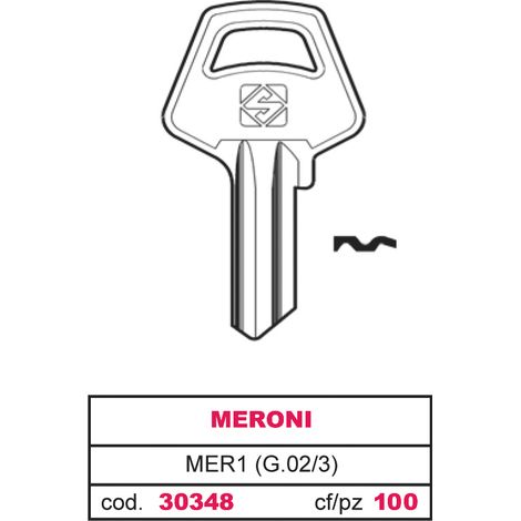 Silca CHIAVE OTTONE MER1 (G.VAC 3) MERONI 100.00 pz