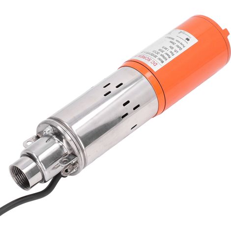 Pompe immergée solaire DC 12V 30m, haute pression, puits profond, débit élevé, modèle 3SYDC12/S1.5-30, moteur sans balais, adaptée forage, irrigation, réservoir, alimentation panneau solaire. (1/5)