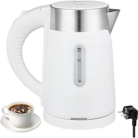 Bouilloire De Voyage, 800 Mlbouilloire Électrique, 600w Bouilloire En Acier Inoxydable, Bouilloires Compacte Pour Le Bureau, La Maison, 5 Minutes À Ébullition Rapide, Blanc (1/5)