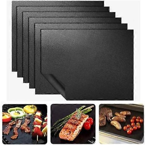 Set mit 9 antihaftbeschichteten Backmatten für Backofen und Grill – 40 x 33 cm, schwarz (1/3)