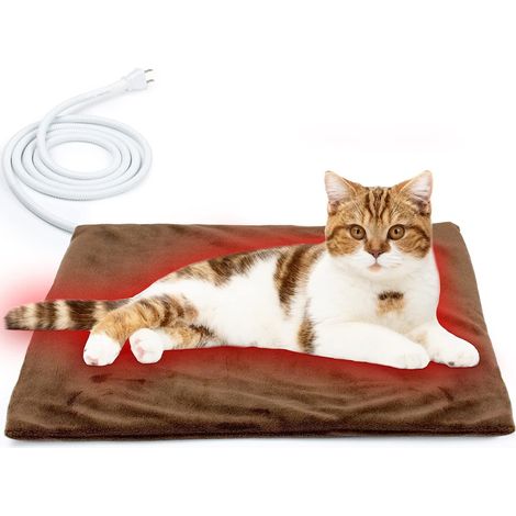 Tappetino riscaldante per animali domestici, tappetino riscaldante elettrico sicuro per cani e gatti, tappetino riscaldante per interni con temperatura costante automatica, 40 x 60 cm. Spina UK (adatt