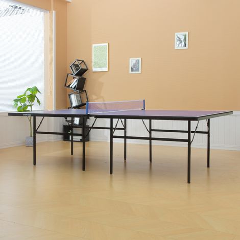 Mesa de Ping Pong Plegable con Red 152,5x274x76cm Mesa de Tenis Exterior Material de Acero y MDF en Color Azul (1/5)