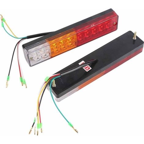 2 luces traseras LED para camión, remolque, caravana, intermitente de 12V, (1/4)